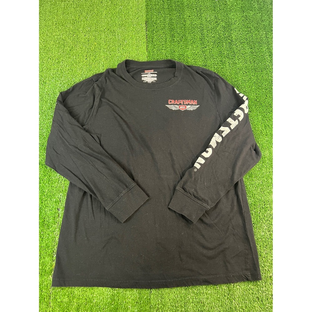 Craftsman Mens XL Black Long Sleeve Graphic T-Shirt Tool‎ Logo Workwear Tee